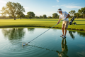 Recuperador en uso en campo de golf