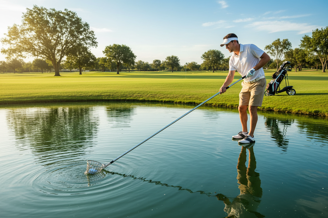 Recuperador en uso en campo de golf