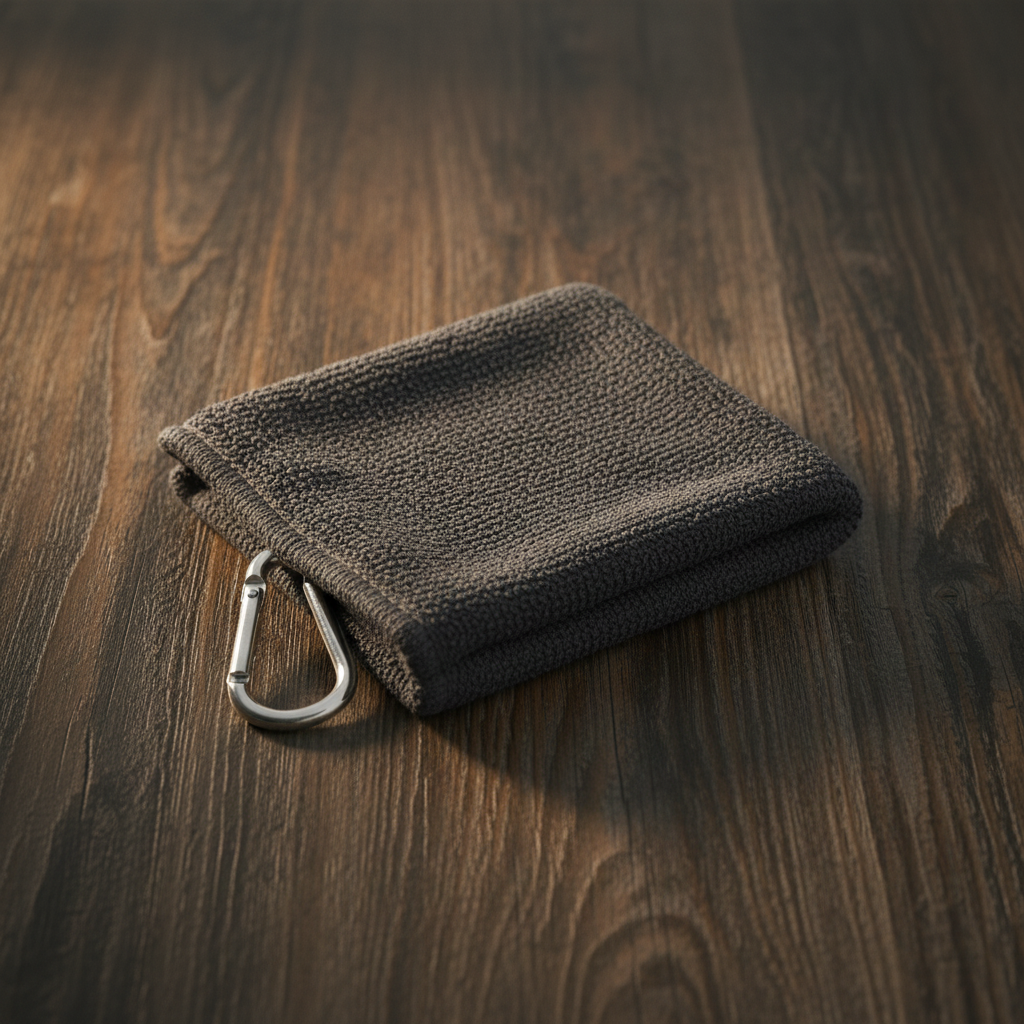 Toalla de Golf 14x14cm con Mosquetón | Alta Absorción